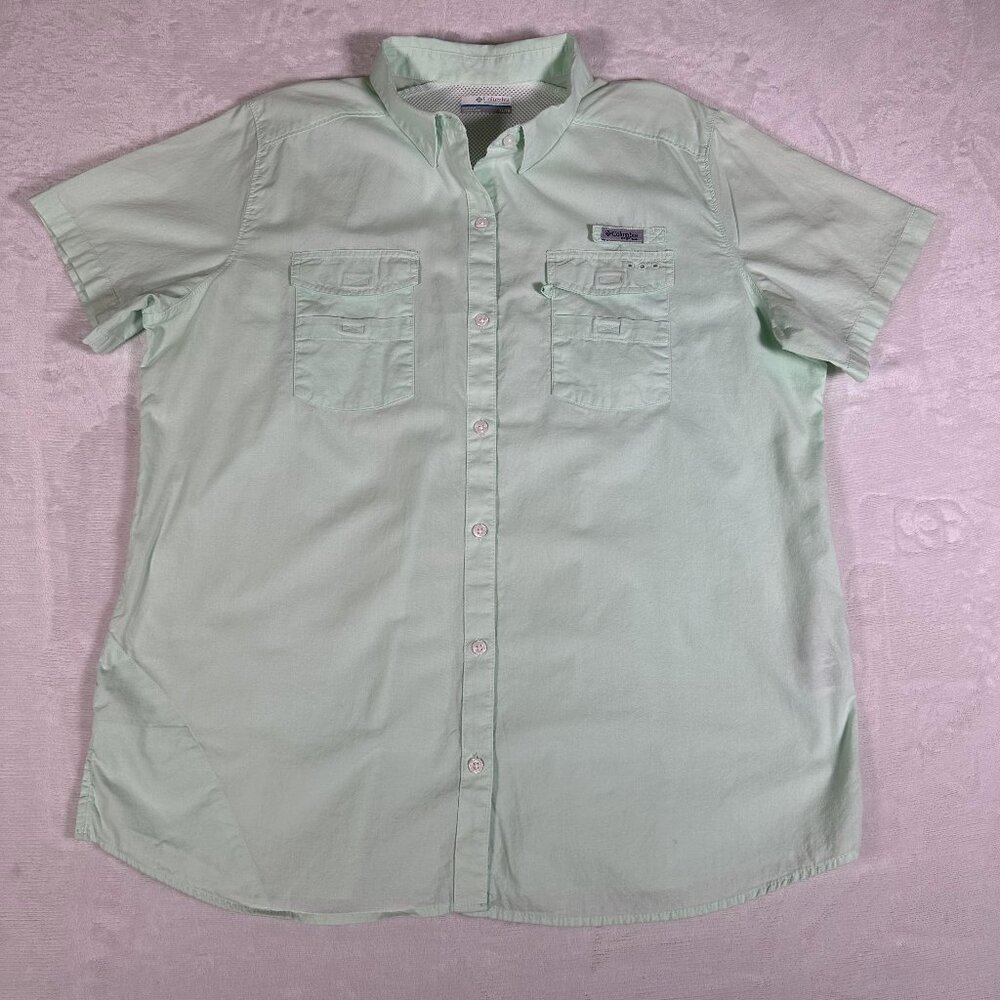 Columbia Shirt Men Size XL Vented Double Pockets PFG Omni-Shade Fishing Gear EUC